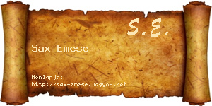 Sax Emese névjegykártya